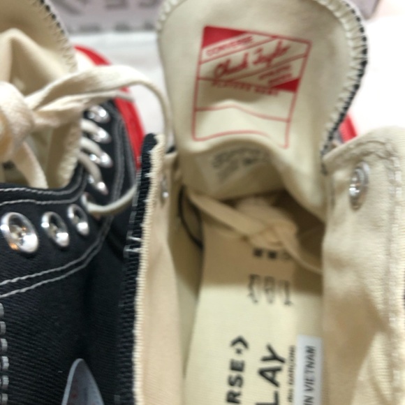 Comme des Garçon PLAY x Converse Chuck 70 Hi - Black/Red A01793C Size M7/W9 NWT - Picture 3 of 16